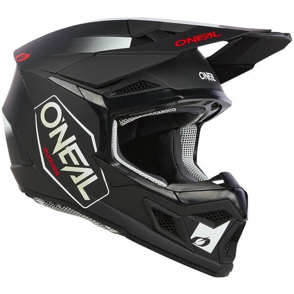 O'Neal 2025 Motocross Helmet 3SRS Hexx V.24 Black White Red